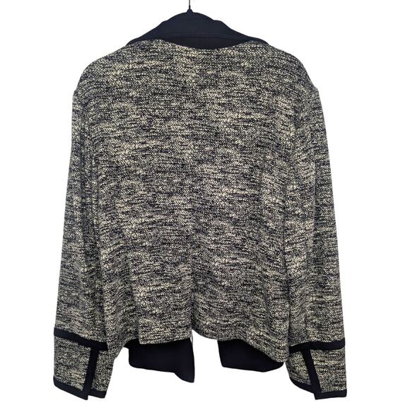 Calvin Klein Plus 20W Tweed Blazer Open Front Black White Business Casual NWT - Picture 2 of 9